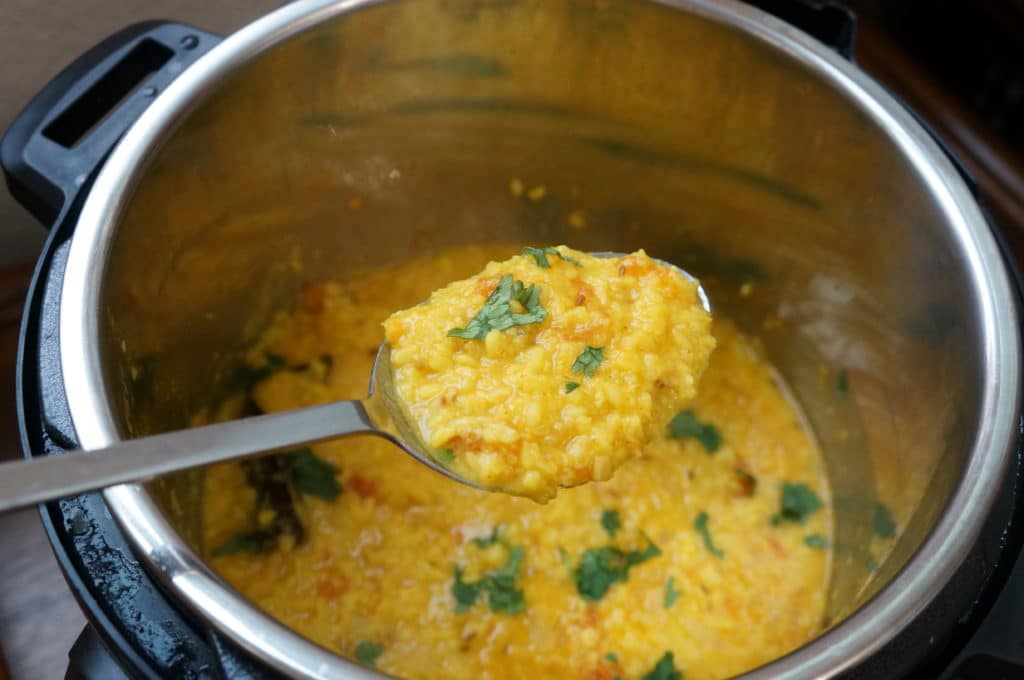 Instant Pot Moong Dal Fry. Split Yellow Lentils Pressure Cooker
