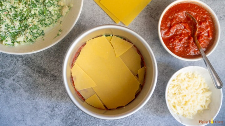 Spinach Artichoke Lasagna - Instant Pot 3. Layer marinara then pasta