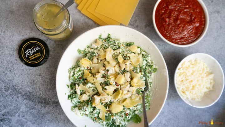Spinach Artichoke Lasagna - Instant Pot Ingredients