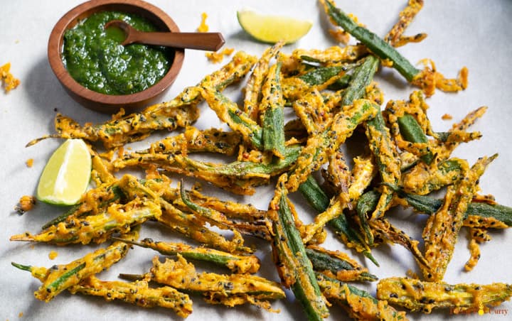 Kurkuri Bhindi | Crispy Fried Okra - Piping Pot Curry