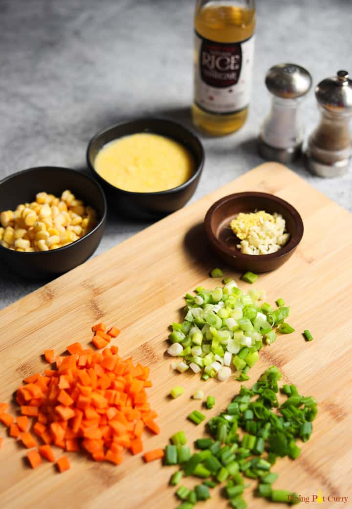 Ingredients for Sweet Corn Soup to be made in the Instant Pot 