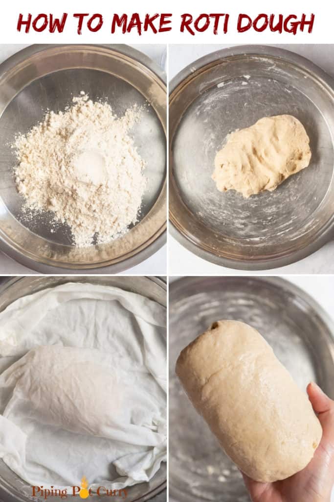 Roti, also known as Chapati or Phulka, is a staple in most Indian homes. This whole wheat Indian flatbread is typically enjoyed as a side with curries or lentils. Let's learn how to make soft roti dough! How to make roti dough steps - Whole wheat indian flatbread