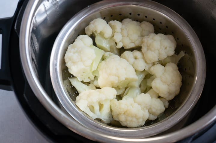 Cauliflower steamed in the instant pot