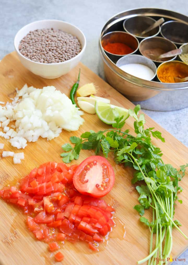 Ingredients for sabut Masoor Dal 