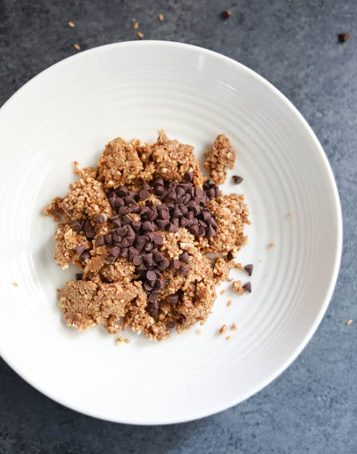 Almond Butter Chocolate Chip Energy Bites - ready to roll